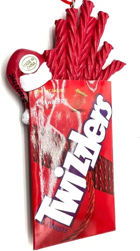 Vista 4 de Kurt S. Adler Adorno de Navidad de Twizzlers de Hershey™ con Sombrero de Santa