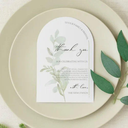 Vista 2 de Crisky Arch Design Greenery - Tarjetas de ajuste de lugar, 50 unidades, centros de mesa y decoraciones elegantes y elegantes de boda, 4 x 6 pulgadas