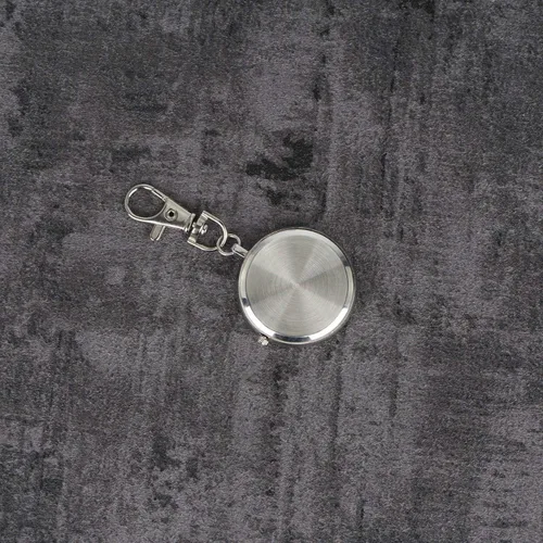 Vista 4 de Minimalist Ultra Thin Open Face Quartz Pocket Watch with Key Buckle Unisex Portable Unisex Pocket Watch