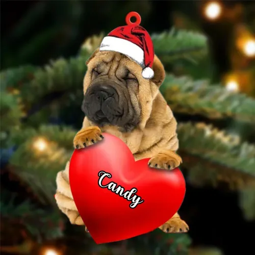 Vista 5 de Adornos de Navidad personalizados para perros, nombre personalizado, adorno de Malamute de Alaska, adornos acrílicos, regalos de Navidad, amantes