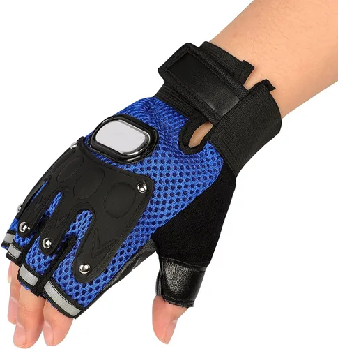 Vista 15 de IPENNY Guantes de entrenamiento unisex para hombre y mujer, guantes de ciclismo de medio dedo, transpirables, elásticos, guantes de ciclismo