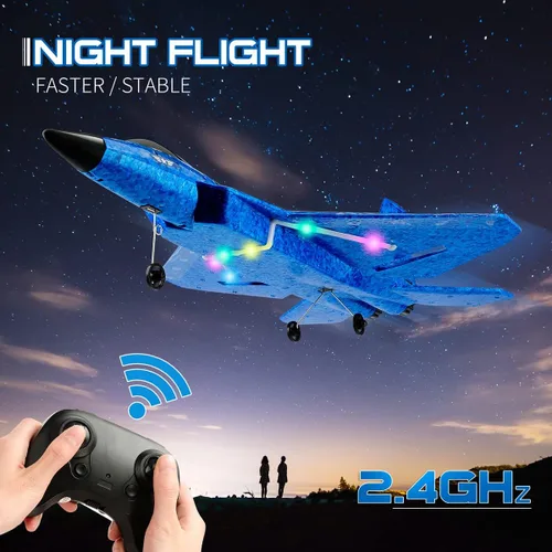 Vista 4 de Avión RC, avión RC F22 listo para volar, avión de control remoto de 2.4 GHz, avión de control remoto de 2 canales, juguete de aviones RC para niños