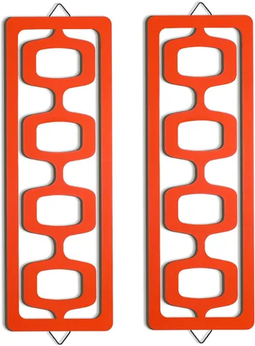 Vista 7 de CroBlissful 2 piezas de arte de pared moderno de mediados de siglo, madera, acentos decorativos de elegancia de mediados de siglo, escultura