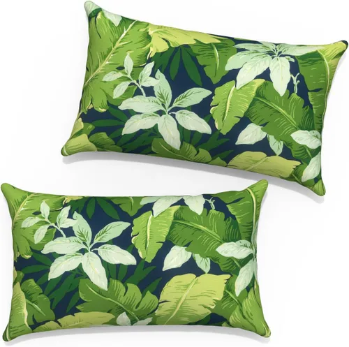 Vista 23 de Juego de 2 fundas cuadradas de 16 x 16 pulgadas para cojín de exteriores, fundas decorativas modernas para cojín de respaldo para muebles de patio