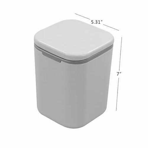 Vista 2 de Morcte - Cubo de basura pequeño de 0.5 galones, mini bote de basura gris para escritorio