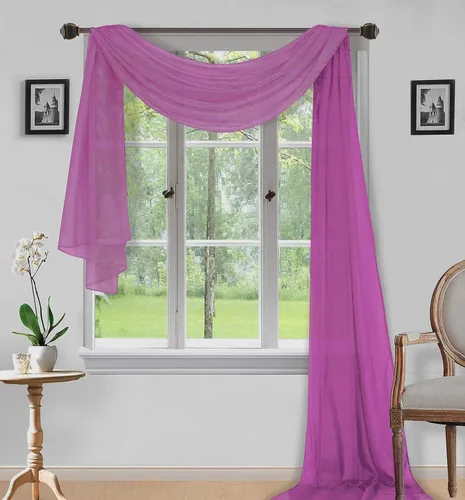 Vista 15 de Sapphire Home Cortinas de cenefa para ventana, cenefas transparentes extralargas para ventanas, cortinas de gasa para sala de estar, cocina