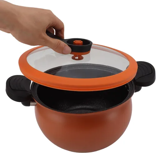 Vista 10 de Olla a presión micro antiadherente de gran capacidad, utensilios de cocina multifuncionales con tapa visual para cocina casera (5L)