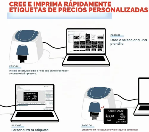 Vista 3 de Etiqueta de precio - Paquete de impresión de etiquetas de precio de acceso - Etiqueta de precio personalizable lavable resistente - Impresión rápida