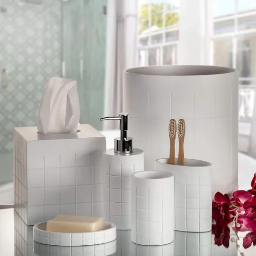 Vista 2 de Creative Scents Juego de accesorios de baño Polar White de 6 piezas