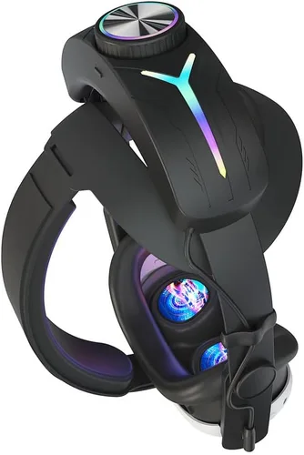 Vista 9 de AZURAOKEY Head Strap Battery Pack for Meta Quest 3, Replacement Elite Strap 8000mAh Enhanced Comfort and Extended Gaming Time with RGB Light for