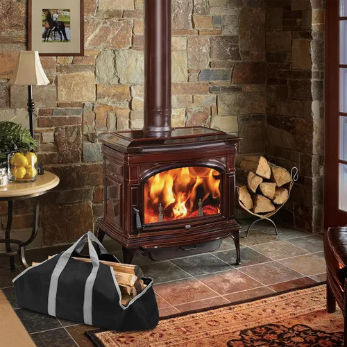 Vista 4 de Stanbroil Bolsa de lona para leña, duradera bolsa de troncos Firepalce con asas para estufa de leña, camping al aire libre