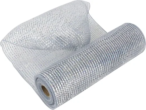 Vista 27 de MEEDEE Cinta de malla dorada de 10 pulgadas de ancho x 30 pies - Rollo de malla metálica decorativa para coronas de árbol de Navidad, guirnalda