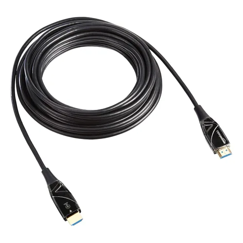 Vista 3 de Amazon Basics Cable de fibra óptica HDMI con conectores chapados en oro, 18 Gbps de alta velocidad, 4K @60 Hz, 2160p, color de 48 bits, listo