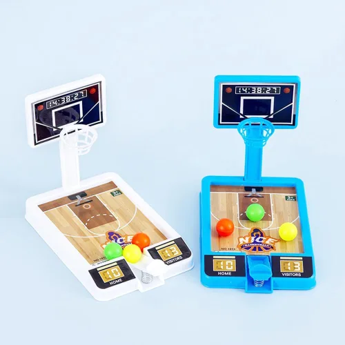Vista 4 de Paquete de 2 juguetes de baloncesto, juego de tiro de baloncesto de mesa para niños y adultos, juegos de escritorio para la oficina para adultos