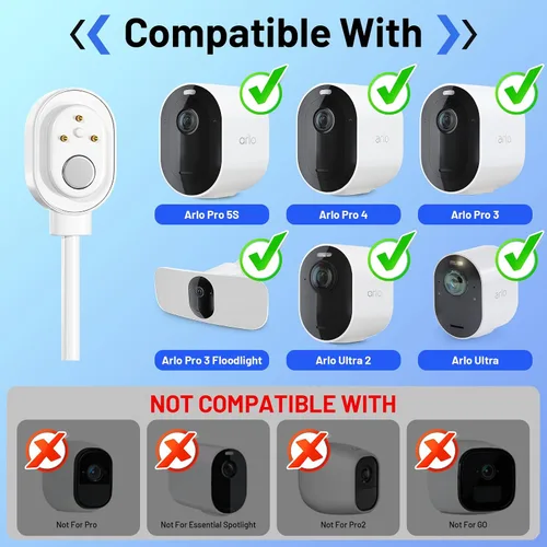 Vista 2 de Cargador de panel solar de 5 W compatible con cámara Arlo Pro 5S/Pro 4/Pro 3/Ultra/Ultra 2/Go 2, carga de paneles solares con cable de carga