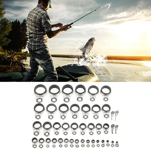 Vista 4 de 41 in 1 Set Rosting Tackle Fishing Rod s, Fishing Accessory with Less Steel and Ceramic l, Tips for Rock Castis