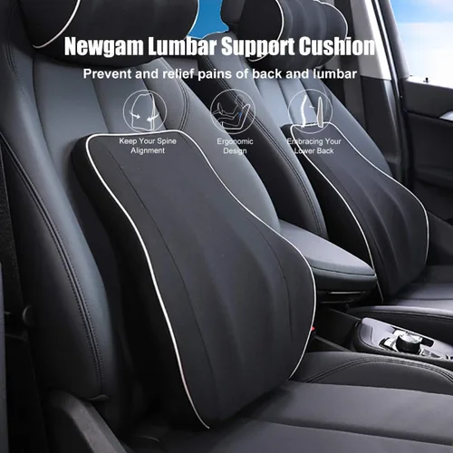 Vista 3 de Almohada de apoyo lumbar/cojín de respaldo, respaldo ortopédico de espuma viscoelástica con malla 3D transpirable para asiento de coche, silla