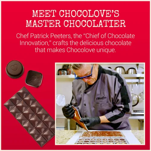 Vista 6 de Chocolove Barras de chocolate oscuro Cherry & Almonds 55% cacao Infundido con cerezas reales y almendras crujientes Fabricado con chocolate