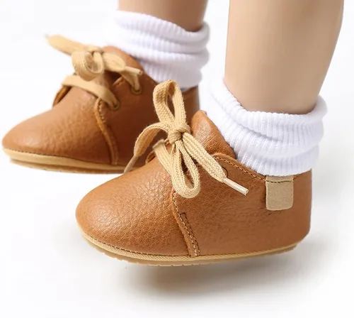 Vista 3 de QWZban Zapatos de bebé para niños y niñas, zapatillas de deporte con suela de goma antideslizante, para cuna de bebé, zapatos de vestir