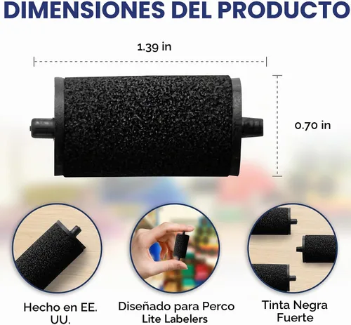 Vista 3 de Perco Lite Pricing Gun Labeler - Rollos de tinta de repuesto preferidos para pistola de precio Perco Lite, recarga de tinta fácil y cómoda incluso