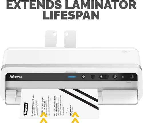 Vista 2 de Fellowes Hojas de limpieza laminadora, suministro de mantenimiento imprescindible para el profesor, 8.5 x 11 pulgadas, paquete de 10 (5320603)