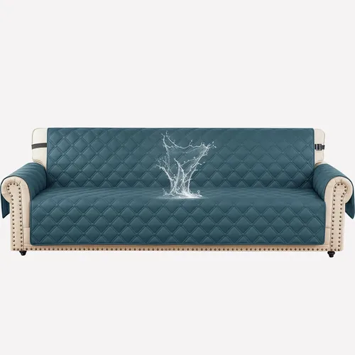 Vista 15 de XINEAGE Funda impermeable para sillón, funda para sofá de 1 plaza con correas elásticas y bolsillos, triple protección antideslizante, lavable