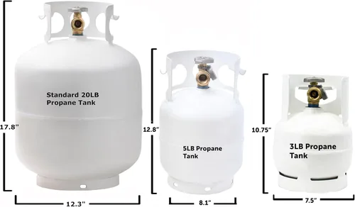 Vista 17 de Flame King 3LB - Cilindro de tanque de propano de acero vacío de 3 libras con manómetro y válvulas OPD para parrillas y barbacoas, camping, pesca