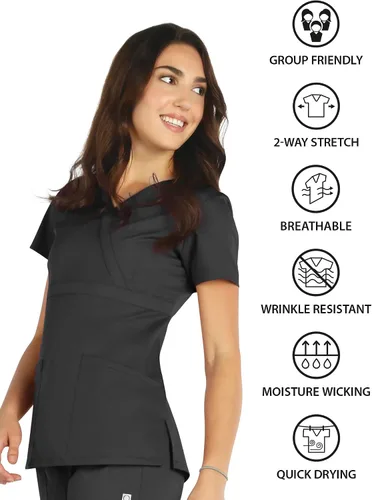 Vista 6 de Maevn Top cruzado con panel de malla EON para mujer