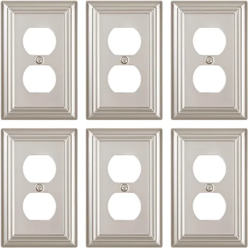 Vista 21 de Switch Plates Outlet Covers, 1-Pack Metal Wall Plate, Black Finish Midsize 1 Toggle 1 Decorator Combo Wall Plate, Ideal for GFCI Outlets, Light