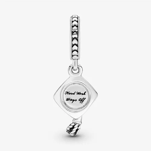 Vista 7 de PANDORA Dije colgante de gorra de graduación, compatible con PANDORA Moments, plata de ley, regalo para ella, joyería para mujer con caja de regalo