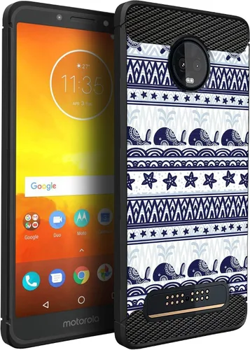 Vista 22 de CasesOnDeck Funda compatible con [Motorola Moto Z3 Play Moto Z3] Moto Z3 Design, funda delgada negra flexible y elegante protección contra golpes