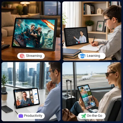Vista 8 de Tableta de 11 pulgadas, Octa-Core, 16GB RAM 128GB ROM 1TB Expand, Batería 8200mAh, WiFi 6 Bluetooth 5.3, Pantalla HD IPS, Cámara dual, Desbloqueo