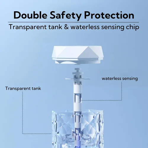Vista 5 de Humidificador portátil pequeño con boquilla doble, humidificadores grandes de niebla fría, puertos de pulverización dobles, protección contra