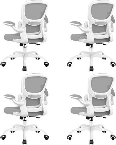 Vista 11 de BESTFAIR Silla de oficina ergonómica, silla de escritorio de malla transpirable cómoda con soporte lumbar, silla de computadora, silla de escritorio