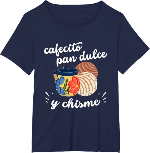 Vista 14 de Camiseta Cafecito Pan Dulce y Chisme Mexican Hispanic Pride Breakfast Negro