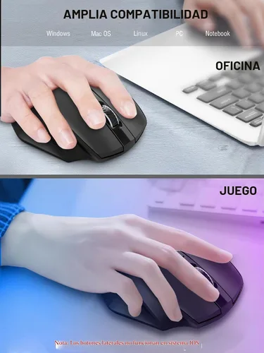 Vista 9 de E-YOOSO Mouse inalámbrico para laptop, mouse de computadora de 2.4 GHz, 5 ratones inalámbricos de oficina DPI ajustables con receptor USB, 6
