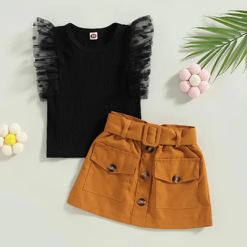 Vista 135 de TheFound Trajes de verano para niñas pequeñas, sin mangas, de punto acanalado, halter, pantalones cortos, ropa para recién nacidos, conjunto de 3