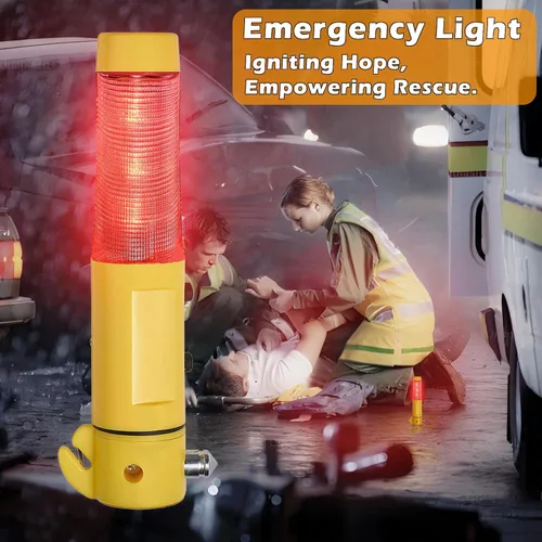 Vista 5 de XhuangTech 4 en 1 martillo de seguridad para coche, herramienta de escape de emergencia, cortador de cinturón de seguridad con interruptor