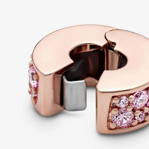 Vista 6 de PANDORA Joyería rosa brillante con clip de elegancia de circonita cúbica en rosa Metal Silicona Circonita cúbica