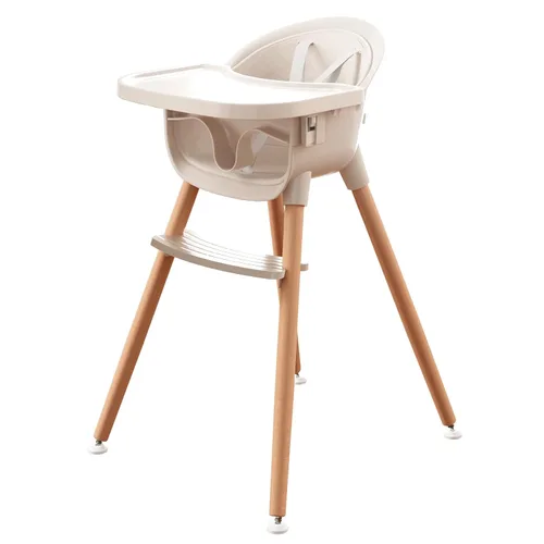 Vista 7 de Fodoss Sillas Altas de Madera Convertibles para Bebés y Niños Pequeños, Silla de Bebé Fácil de Limpiar para Comer, Trona Infantil 3 en 1