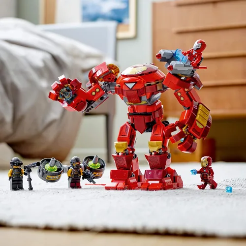 Vista 6 de LEGO Marvel Avengers Iron Man Hulkbuster Versus A.I.M. Agent 76164, genial, interactivo, juego de los Vengadores de construcción de ladrillos