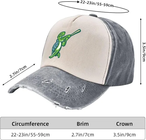 Vista 6 de Daytona Tortugas Original Classic Low Profile Cotton Hat Distressed Baseball Cap Adjustable Dad Hat for Men Women