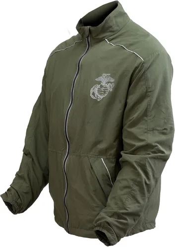 Vista 2 de GI NB US USMC - Chaqueta de entrenamiento físico para hombre absorbe la humedad ligera resistente al agua verde oliva fabricada en Estados Unidos