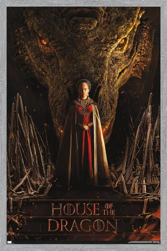 Vista 16 de Trends International House of the Dragon - Póster de pared de una hoja de cabeza de dragón de Rhaenyra, 14.725 x 22.375 pulgadas, versión enmarcada