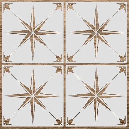 Vista 7 de Zonon 4 Piezas Plantillas de Azulejos Reutilizables para Suelo 12 x 12 Pulgadas Plantillas de Pared Plantillas de Patrón de Azulejos Plantillas