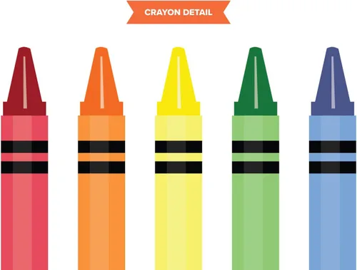 Vista 3 de Calcomanías de pared de tela extraíble de crayón grande, juego de 9 (16 x 1.5 pulgadas)