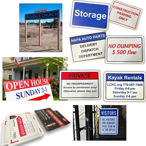 Vista 7 de Letreros personalizados de metal para exteriores para negocios en casa, oficina, puerta, porche, entrega, cueva de hombre, tienda, garaje, calle.