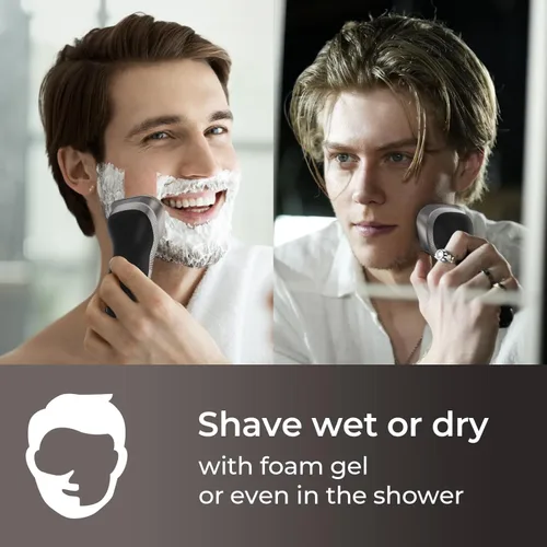 Vista 6 de Rategist Afeitadora Eléctrica Inalámbrica para Hombre: Afeitadora 3 en 1 para Barba/Nariz/Patillas - Kit de Viaje Impermeable IPX7 - Velocidad Turbo