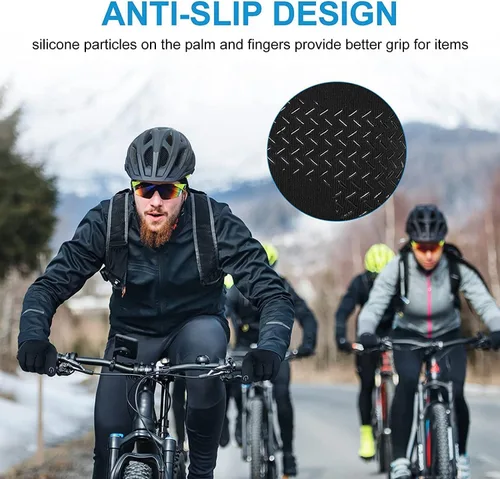 Vista 2 de WESTWOOD FOX Guantes de invierno para hombre, guantes térmicos de ciclismo para mujeres, deportes, jóvenes, pantalla táctil, agua, resistente al