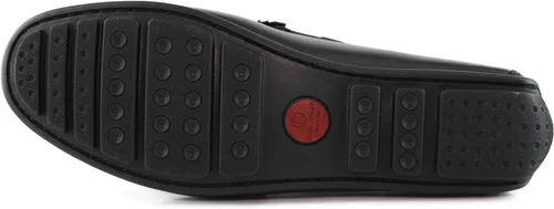 Vista 3 de Mocasines venecianos casuales de cuero genuino para hombre